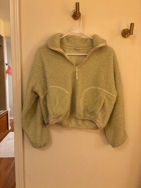 Cozy Sherpa Quarter-Zip Pullover - Melon ( picture is off color )